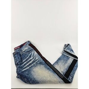Smugglers Moon  Men' s Cotton Blend  Distressed Skinny Jeans Size 38 Rhinestones
